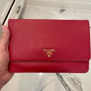 Prada Red Clutch Bag